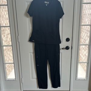 Greys Anatomy Black Medical Scrub Set - Top & Pants